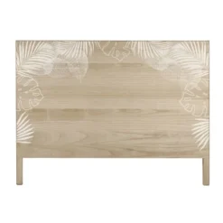 Maisons Du Monde Têtes De Lit Tête De Lit 160 En Pin Massif Imprimé Feuillage Blanc