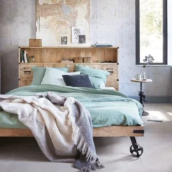 Maisons Du Monde Têtes De Lit Tête De Lit 160 Industrielle En Manguier Massif Et Métal Noir -Tables De Chevet Soldes tete de lit 160 industrielle en manguier massif et metal noir 1000 9 15 216946 5