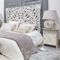 Maisons Du Monde Têtes De Lit Tête De Lit 160 Sculptée En Manguier Massif Blanc 10 Maisons Du Monde Têtes De Lit Tête De Lit 160 Sculptée En Manguier Massif Blanc -Tables De Chevet Soldes tete de lit 160 sculptee en manguier massif blanc 1000 0 10 129693 15