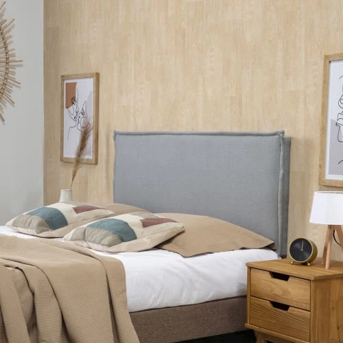 HOMN Têtes De Lit Tête De Lit 160x100 Cm, Tissu Gris, épaisseur Totale De 8 Cm 4 HOMN Têtes De Lit Tête De Lit 160x100 Cm, Tissu Gris, épaisseur Totale De 8 Cm – Image 2