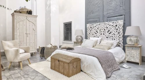 Maisons Du Monde Têtes De Lit Tête De Lit 180 En Manguier Massif Sculpté Blanc 6 Maisons Du Monde Têtes De Lit Tête De Lit 180 En Manguier Massif Sculpté Blanc – Image 4