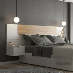 ID Kids Têtes De Lit Tête De Lit Avec Chevets 160 Cm Effet Bois Blanc Et Bois -Tables De Chevet Soldes tete de lit avec chevets 160 cm effet bois blanc et bois 6