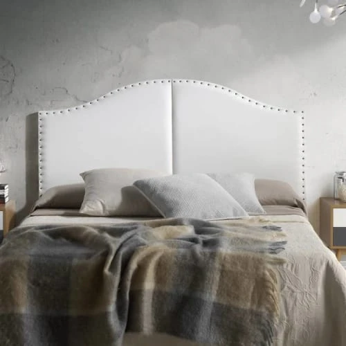 HOMN Têtes De Lit Tête De Lit Avec Des Clous 160x95 Cm Blanc 4 HOMN Têtes De Lit Tête De Lit Avec Des Clous 160x95 Cm Blanc – Image 2