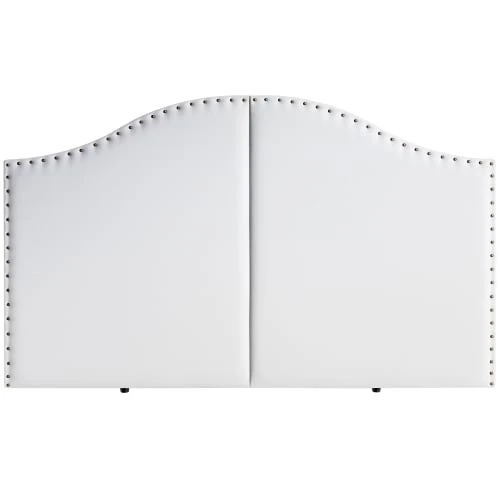 HOMN Têtes De Lit Tête De Lit Avec Des Clous 160x95 Cm Blanc 3 HOMN Têtes De Lit Tête De Lit Avec Des Clous 160x95 Cm Blanc
