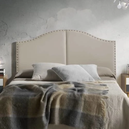 HOMN Têtes De Lit Tête De Lit Avec Des Clous 160x95 Cm Taupe 4 HOMN Têtes De Lit Tête De Lit Avec Des Clous 160x95 Cm Taupe – Image 2
