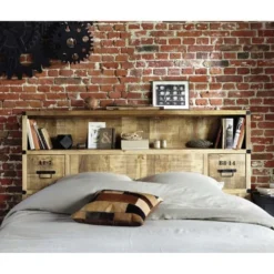 Maisons Du Monde Têtes De Lit Tête De Lit Avec Rangements En Manguier Massif L 140 Cm -Tables De Chevet Soldes tete de lit avec rangements en manguier massif l 140 cm 1000 11 32 146279 2