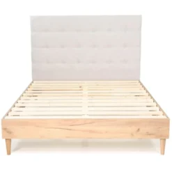 Homifab Têtes De Lit Tête De Lit Capitonnée En Tissu Gris Clair 160 Cm -Tables De Chevet Soldes tete de lit capitonnee en tissu gris clair 160 cm 10