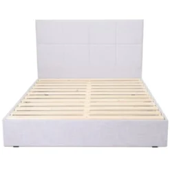 Homifab Têtes De Lit Tête De Lit Capitonnée En Tissu Gris Clair 160 Cm -Tables De Chevet Soldes tete de lit capitonnee en tissu gris clair 160 cm 4