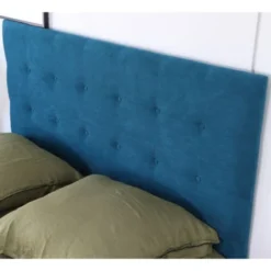 Homifab Têtes De Lit Tête De Lit Capitonnée En Velours Bleu Canard 160 Cm -Tables De Chevet Soldes tete de lit capitonnee en velours bleu canard 160 cm 3