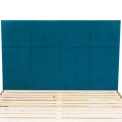 Homifab Têtes De Lit Tête De Lit Capitonnée En Velours Bleu Canard 160 Cm -Tables De Chevet Soldes tete de lit capitonnee en velours bleu canard 160 cm 8