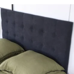 Homifab Têtes De Lit Tête De Lit Capitonnée En Velours Gris Anthracite 140 Cm -Tables De Chevet Soldes tete de lit capitonnee en velours gris anthracite 140 cm 3