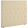 Homcom Têtes De Lit Tête De Lit Capitonnée Rembourrée MDF Coton Polyester Beige -Tables De Chevet Soldes tete de lit capitonnee rembourree mdf coton polyester beige