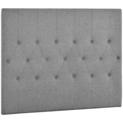 Homcom Têtes De Lit Tête De Lit Capitonnée Rembourrée MDF Coton Polyester Gris