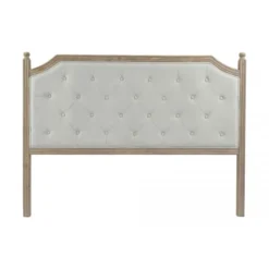 Wadiga Têtes De Lit Tête De Lit Classique En Bois Et Tissu Capitonné Lin Gris - 160cm