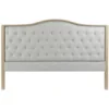Wadiga Têtes De Lit Tête De Lit Classique En Bois Et Tissu Capitonné Lin Gris 180cm -Tables De Chevet Soldes tete de lit classique en bois et tissu capitonne lin gris 180cm