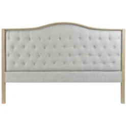 Wadiga Têtes De Lit Tête De Lit Classique En Bois Et Tissu Capitonné Lin Gris 180cm