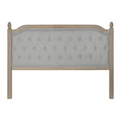 Wadiga Têtes De Lit Tête De Lit Classique En Bois Et Tissu Capitonné Lin Gris L160cm