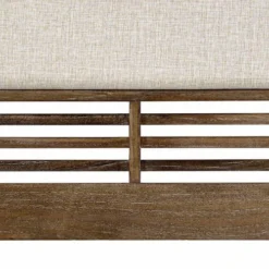 MOYCOR Têtes De Lit Tête De Lit En Bois Marron Et Capitonnée En Polyester Blanc L165 -Tables De Chevet Soldes tete de lit en bois marron et capitonnee en polyester blanc l165 2