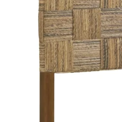 MOYCOR Têtes De Lit Tête De Lit En Bois Marron Et Rotin Beige -Tables De Chevet Soldes tete de lit en bois marron et rotin beige 2