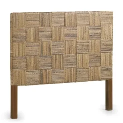 MOYCOR Têtes De Lit Tête De Lit En Bois Marron Et Rotin Beige