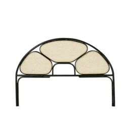 Bois Dessus Bois Dessous Têtes De Lit Tête De Lit En Cannage Et Rotin Noir L160