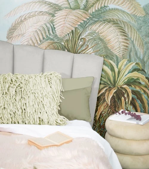 RNT By Really Nice Things Têtes De Lit Tête De Lit En Contreplaqué Et Velours Gris Chaleureux. 4 RNT By Really Nice Things Têtes De Lit Tête De Lit En Contreplaqué Et Velours Gris Chaleureux. – Image 2