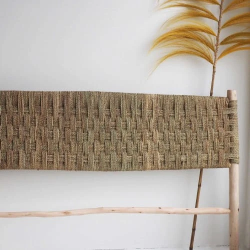 HYDILE Têtes De Lit Tête De Lit En Doum Et Bois D'eucalyptus 4 HYDILE Têtes De Lit Tête De Lit En Doum Et Bois D'eucalyptus – Image 2