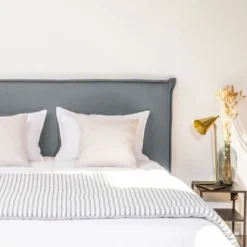 Tables De Chevet Soldes -Tables De Chevet Soldes tete de lit en tissu 170 cm gris 1