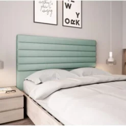 Usinestreet Têtes De Lit Tête De Lit En Tissu LUCA - Bleu Clair, Largeur - 140 Cm -Tables De Chevet Soldes tete de lit en tissu luca bleu clair largeur 140 cm 2