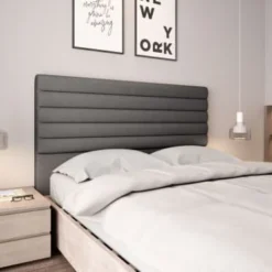 Usinestreet Têtes De Lit Tête De Lit En Tissu LUCA - Gris, Largeur - 140 Cm -Tables De Chevet Soldes tete de lit en tissu luca gris largeur 140 cm 2