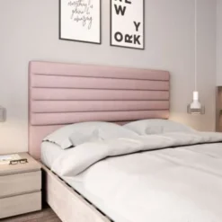 Usinestreet Têtes De Lit Tête De Lit En Tissu LUCA - Rose, Largeur - 140 Cm -Tables De Chevet Soldes tete de lit en tissu luca rose largeur 140 cm 2