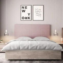 Usinestreet Têtes De Lit Tête De Lit En Tissu WILLY - Rose, Largeur - 140 Cm -Tables De Chevet Soldes tete de lit en tissu willy rose largeur 140 cm 2