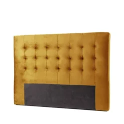 Drawer Têtes De Lit Tête De Lit En Velours 150 Cm Jaune Moutarde -Tables De Chevet Soldes tete de lit en velours 150 cm jaune moutarde 3