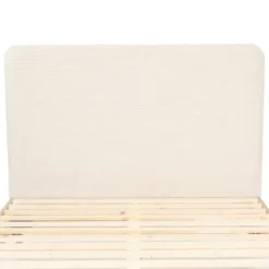 Homifab Têtes De Lit Tête De Lit En Velours Beige Côtelé 140 Cm -Tables De Chevet Soldes tete de lit en velours beige cotele 140 cm 2