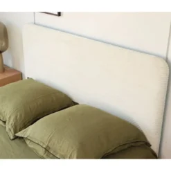 Homifab Têtes De Lit Tête De Lit En Velours Beige Côtelé 140 Cm -Tables De Chevet Soldes tete de lit en velours beige cotele 140 cm 3