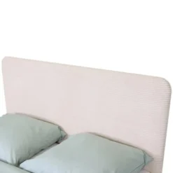 Homifab Têtes De Lit Tête De Lit En Velours Beige Côtelé 140 Cm -Tables De Chevet Soldes tete de lit en velours beige cotele 140 cm 5