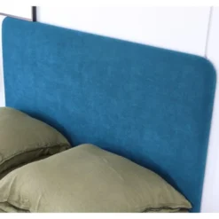 Homifab Têtes De Lit Tête De Lit En Velours Bleu Canard 140 Cm -Tables De Chevet Soldes tete de lit en velours bleu canard 140 cm 2