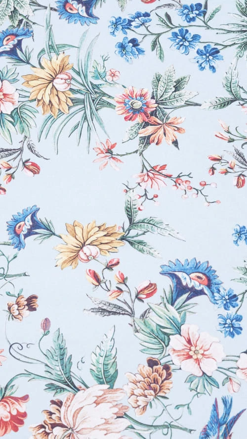 RNT By Really Nice Things Têtes De Lit Tête De Lit En Velours Et Mousse Imprimé Floral, Fond Bleu Clair. 7 RNT By Really Nice Things Têtes De Lit Tête De Lit En Velours Et Mousse Imprimé Floral, Fond Bleu Clair. – Image 5