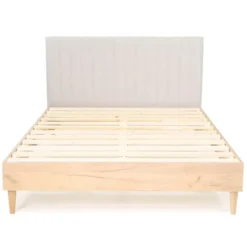 Homifab Têtes De Lit Tête De Lit Matelassé En Tissu Gris Clair 140 Cm -Tables De Chevet Soldes tete de lit matelasse en tissu gris clair 140 cm 3