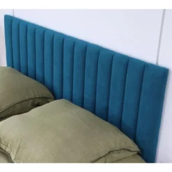 Homifab Têtes De Lit Tête De Lit Matelassé En Velours Bleu 140 Cm -Tables De Chevet Soldes tete de lit matelasse en velours bleu 140 cm 2