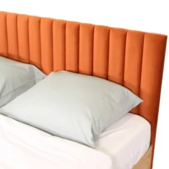 Homifab Têtes De Lit Tête De Lit Matelassé En Velours Rouille 140 Cm -Tables De Chevet Soldes tete de lit matelasse en velours rouille 140 cm 4