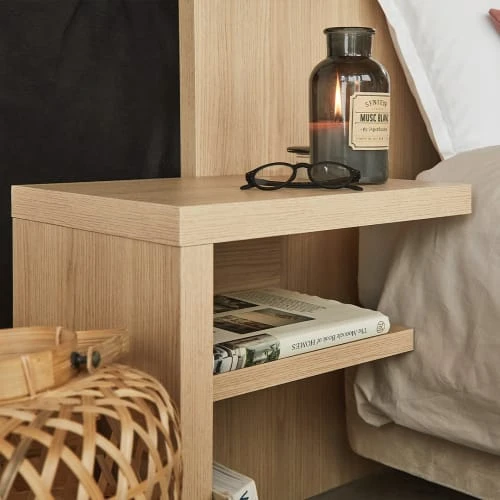 TEMAHOME Têtes De Lit Tête De Lit Placage Blanc Et Chêne Clair 4 TEMAHOME Têtes De Lit Tête De Lit Placage Blanc Et Chêne Clair – Image 2