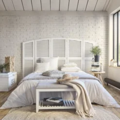 Maisons Du Monde Têtes De Lit Tête De Lit Pliante Avec Persiennes Blanche 9 Maisons Du Monde Têtes De Lit Tête De Lit Pliante Avec Persiennes Blanche -Tables De Chevet Soldes tete de lit pliante avec persiennes blanche 1000 8 27 209414 4