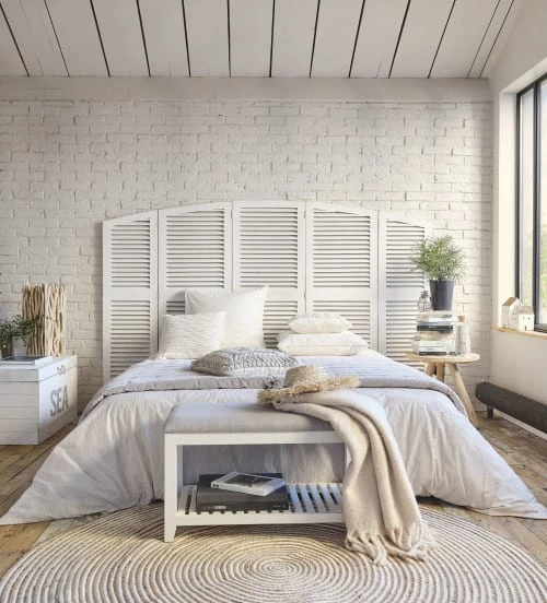 Maisons Du Monde Têtes De Lit Tête De Lit Pliante Avec Persiennes Blanche 6 Maisons Du Monde Têtes De Lit Tête De Lit Pliante Avec Persiennes Blanche – Image 4