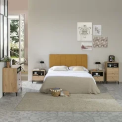 HOMN Têtes De Lit Tête De Lit Tapissée 140x60 Cm Couleur Moutarde, 8 Cm D'épaisseur -Tables De Chevet Soldes tete de lit tapissee 140x60 cm couleur moutarde 8 cm d epaisseur 1