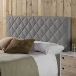 HOMN Têtes De Lit Tête De Lit Tapissée 140x60 Cm En Couleur Gris -Tables De Chevet Soldes tete de lit tapissee 140x60 cm en couleur gris 1