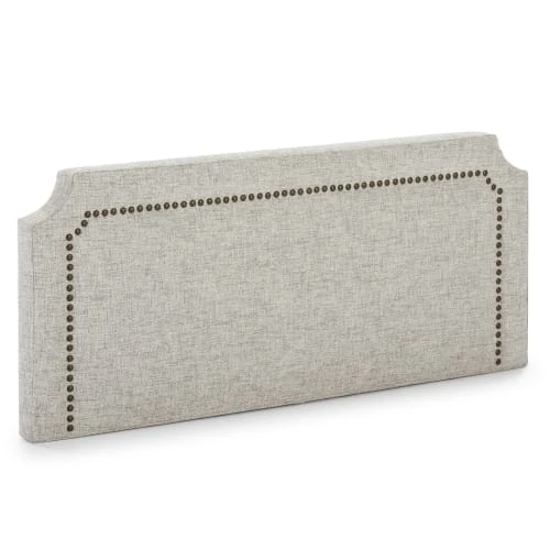 HOMN Têtes De Lit Tête De Lit Tapissée 140x60 Cm Gris, Clous En Marron 3 HOMN Têtes De Lit Tête De Lit Tapissée 140x60 Cm Gris, Clous En Marron