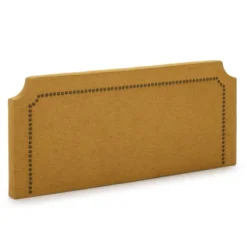 HOMN Têtes De Lit Tête De Lit Tapissée 140x60 Cm Moutarde, Clous En Marron